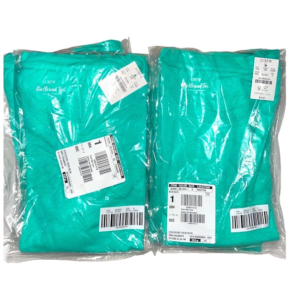 J. CREW Girlfriend Tee Crewneck Neon Agua Short Sleeve T-Shirt - Picture 9 of 13